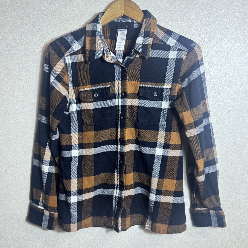 Patagonia Fjord Organic Cotton Plaid Flannel Shirt Size 6